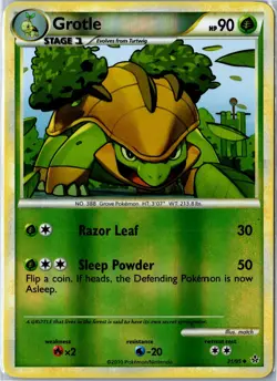 Pokemon Card - Grotle 31/95 HGSS Unleashed Uncommon Reverse Holo MP - Image 1
