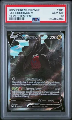 PSA 10 Regidrago V Alt Art SILVER TEMPEST 184/195 GEM MINT Graded Pokemon Card - Image 1