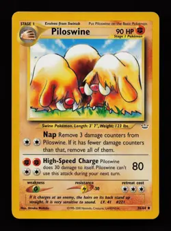 Piloswine 36/64 Unlimited Uncommon Neo Revelation Pokemon Cards - Image 1