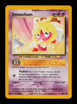 Smoochum 54/64 Unlimited Common Neo Revelation Pokemon Cards - Image 1