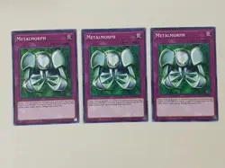 Yugioh - Metalmorph x 3 - NM - Plus Free Holo Card - B - Image 1