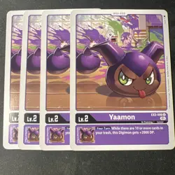 Digimon Card - 4 x Yaamon EX2-006 - Unco - Digital Hazard - NM - Image 1