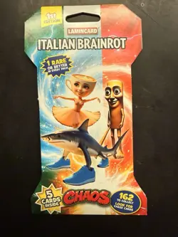 Lamincard ITALIAN BRAINROT CHAOS 1st Edition Sleeved Booster 1 PACK, 5 CARDS NEW - Image 1