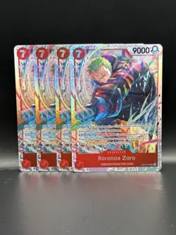 One Piece TCG Roronoa Zoro EB04-007 SR Red Adventure on Kami's Island Playset X4 - Image 1