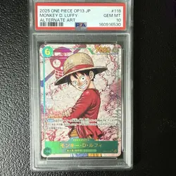 PSA 10 2025 One Piece OP13 JP Monkey D. Luffy Alternate Art OP13-118 - Image 1