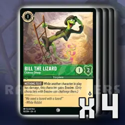 Bill the Lizard Chimney Sweep 090 Common x4 Reign of Jafar Disney Lorcana - Image 1