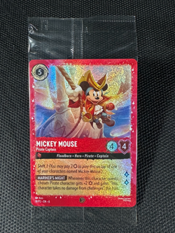 Disney Lorcana Mickey Mouse - Pirate Captain 18/P2 SEALED Holo Promo Card - Image 1