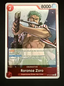 Roronoa Zoro OP14-015 R One Piece Card The Azure Sea’s Seven English OP14 - Image 1