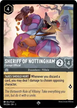 Disney Lorcana Into the Inklands Sheriff of Nottingham Corrupt Official 191/204 - Image 1