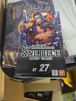 One Piece Card Game: Black - Marshall D Teach Starter Deck (ST-27) Sealed W/Pack - Image 1