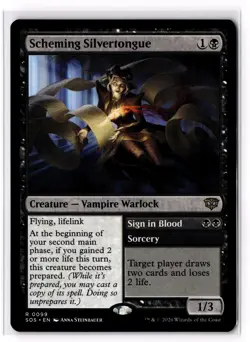 Scheming Silvertongue 99 Secrets of Strixhaven SOS NM - Image 1