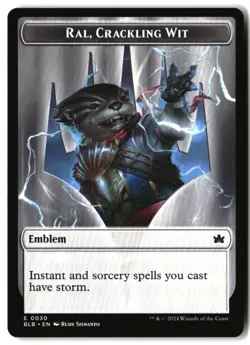 MTG Emblem - Ral, Crackling Wit [BLB - 30] NM - Image 2