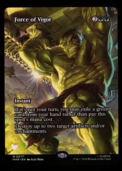 Force of Vigor BORDERLESS 77 Marvel Super Heroes Magic the Gathering MTG - Image 1
