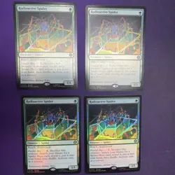 4x Foil Radioactive Spider MTG Spiderman Near Mint - Image 1