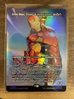 Iron Man, Titan of Innovation (Borderless) EN [MAR - 91] - NM [Foil] In Hand MTG - Image 1