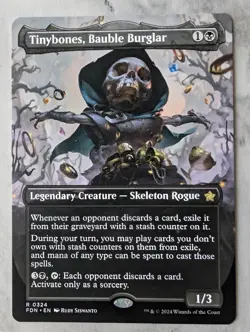Tinybones, Bauble Burglar (Borderless) | MTG FDN | Skeleton Rogue Rare | NEW NM - Image 1