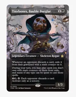 Tinybones, Bauble Burglar (Borderless) | MTG FDN | Skeleton Rogue Rare | NEW NM - Image 4