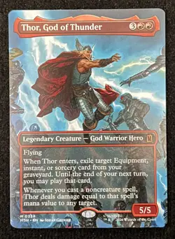 Thor, God of Thunder (0338) - Regular - Borderless Marvel Super Heroes MTG - Image 1
