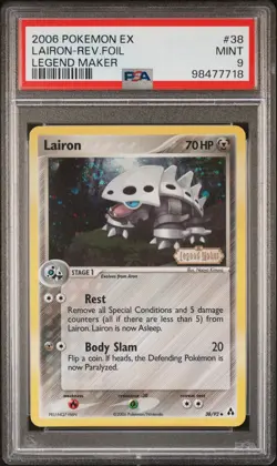 PSA 9 2006 Pokemon EX Legend Maker Lairon Reverse Holo Uncommon 38/92 - Image 1
