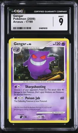 CGC 9 MINT Gengar 17/99 Arceus Non Holo Rare Pokemon Card - Image 1