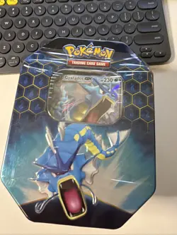 Pokemon TCG Hidden Fates Tin Gyarados GX Factory Sealed - Image 1