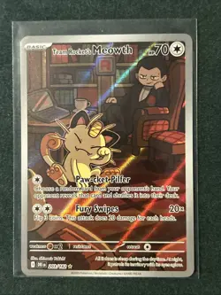 Pokemon TCG Team Rockets Meowth Card 203/182 Destined Rivals - Image 1