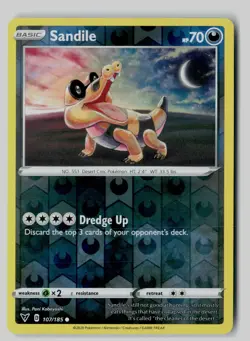 Sandile 107/185 Common Vivid Voltage Pokemon Reverse Holo NM - Image 1