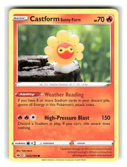 Castform Sunny Form 022/198 Common Chilling Reign Pokemon Near Mint - Image 1