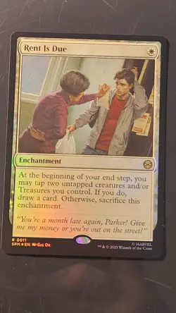Rent Is Due 0011 ~ **Foil** Rare MTG Marvel Spider-Man - Image 1