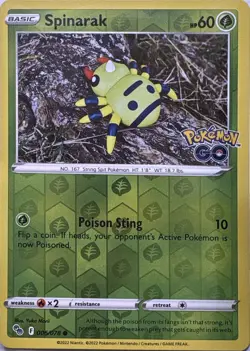 Spinarak Reverse Holo Common Pokemon GO 006/078 LP - Image 1