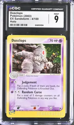 CGC 9 MINT Dusclops 4/100 EX Sandstorm Holo Swirl Pokemon Card - Image 1