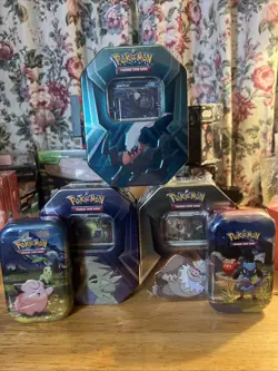 Pokemon Sealed Tin Lot - 2 Ascended Heroes Mini Tins, 3 Triple Whammy Tins. - Image 2