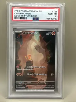 2023 POKEMON MEW EN-151 ILLUSTRATION RARE #168 CHARMANDER PSA 10 - Image 1