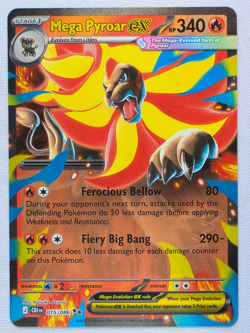 Mega Pyroar ex 015/086 Me04: Chaos Rising Holo Mint Pokemon Card - Image 1