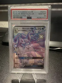PSA 10 2019 Pokemon Hidden Fates Alolan NineTales GX Full Art #SV53 GEM MINT - Image 1