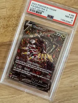 Pokemon TCG Giratina V 186/196 Lost Origin Full Art Holo PSA 8 - Image 3