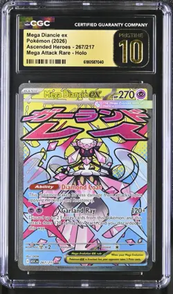 2026 Pokemon ASC EN #267 Mega Diancie ex Mega Attack Rare CGC 10 PRISTINE - Image 1
