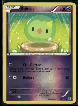 Pokemon - Solosis 55/114 Reverse Holo Black and White HP - Image 1