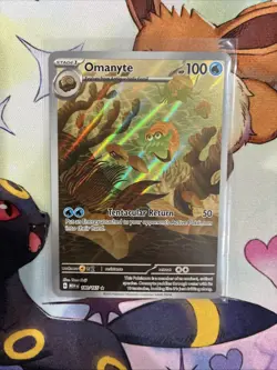 Pokemon TCG Omanyte Scarlet Violet-151 Holo Illustration Rare Card 180/165 - Image 1