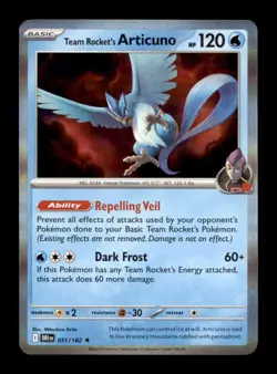 Team Rocket's Articuno 051/182 Rare Destined Rivals Pokemon Holo Near Mint - Image 1