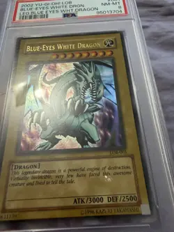 Blue Eyes White Dragon LOB-001 Ultra Rare Unlimited OG Yugioh PSA 8 1.5 PRINT - Image 2