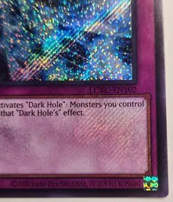 Konami Yu-Gi-Oh! White Hole LCKC-EN102 Secret Rare MISPRINT ERROR NO NAME - Image 4