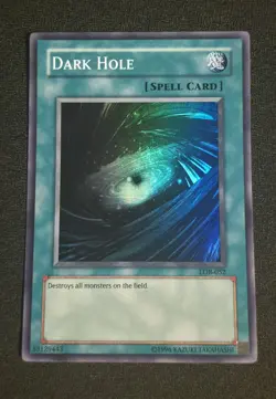 Yugioh Dark Hole LOB-052 Super Rare Unlimited Near Mint - Image 1