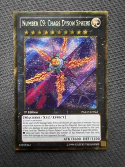 Yugioh Number C9: Chaos Dyson Sphere 1st Edition Gold Secret Rare PGLD-EN022 NM - Image 1