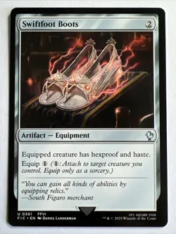 Swiftfoot Boots Mtg NM Regular Commander Final Fantasy Magic the Gathering - Image 1