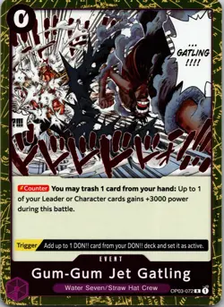 Gum-Gum Jet Gatling OP03-072 Premium Booster -The Best- Vol. 2 One Piece Foil NM - Image 1