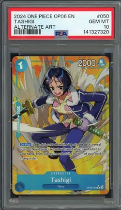PSA 10 Tashigi (Alt Art) Wings of the Captain OP06-050 EN One Piece B9 - Image 1