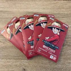 One Piece OP-13 Carrying on His Will Sleeved Booster Packs Lot of 5 New Sealed - Image 1