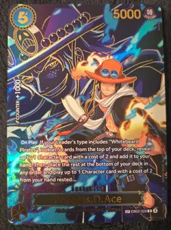 One Piece Card Game EB02-028 Portgas.D.Ace SP NM Alt Art Foil ENGLISH TCG ACE - Image 1