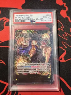 ONE PIECE MONKEY D. LUFFY 2024 PREM CARD COLL-LEADER COLL- #003 PSA 10 - Image 1